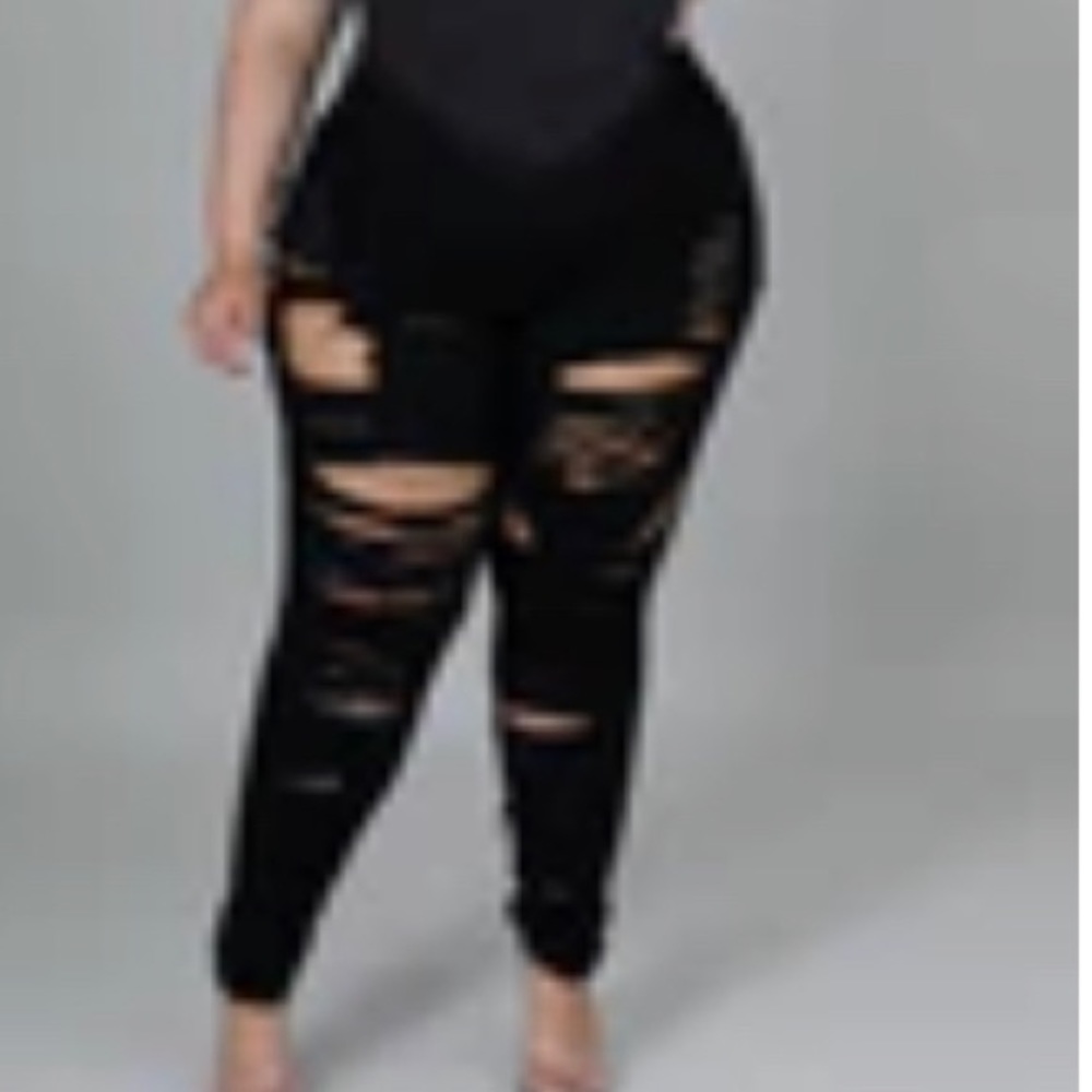 Black ripped jeans